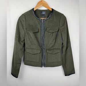 The Limited Women’s Wool Blend Military‎ Utilitarian Army Green Blazer Jacket XS